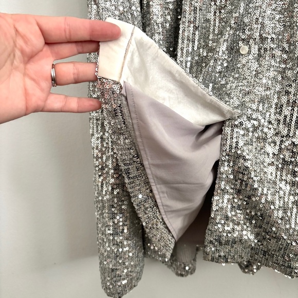 Emerson Fry Shimmering Silver Midi Dress - Picture 8 of 13